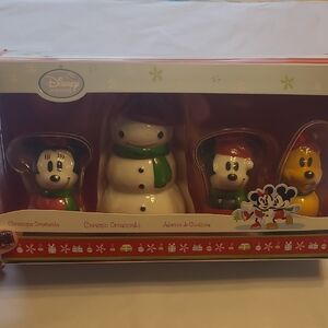 NWT Disney Store Ceramic Ornament Set - 4 Ornaments Total